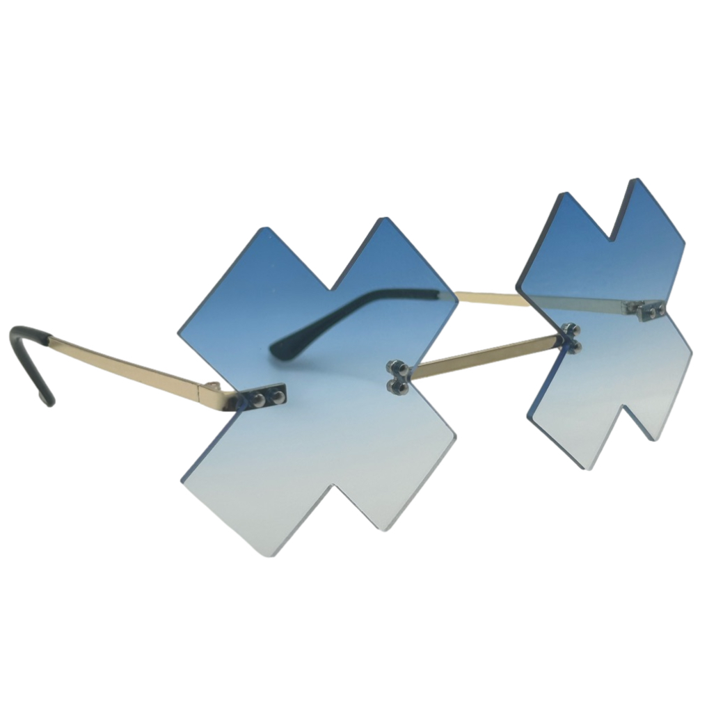Blue X Novelty Sunglasses