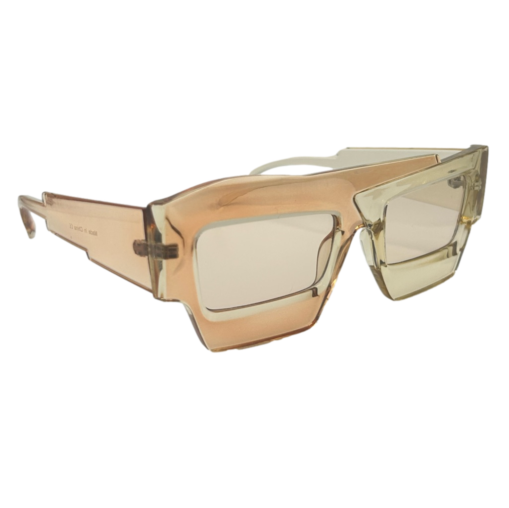 Peach/Clear Two Tone Sunglasses