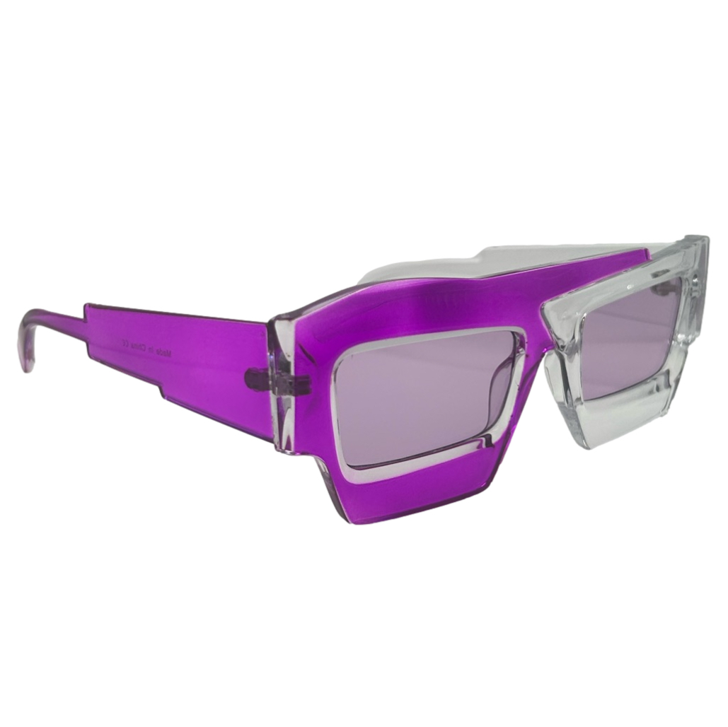 Purple/Clear Two Tone Sunglasses