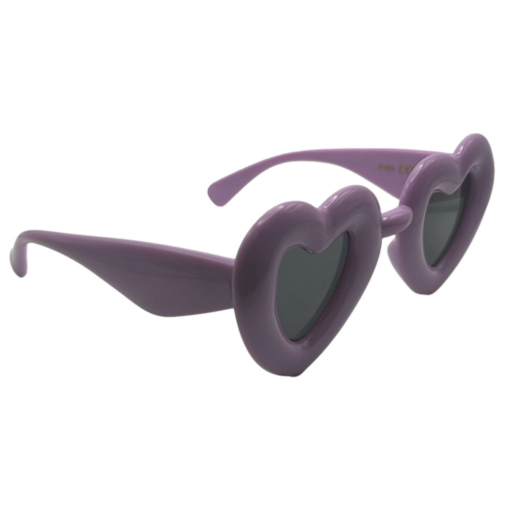 Purple Novelty Heart Sunglasses