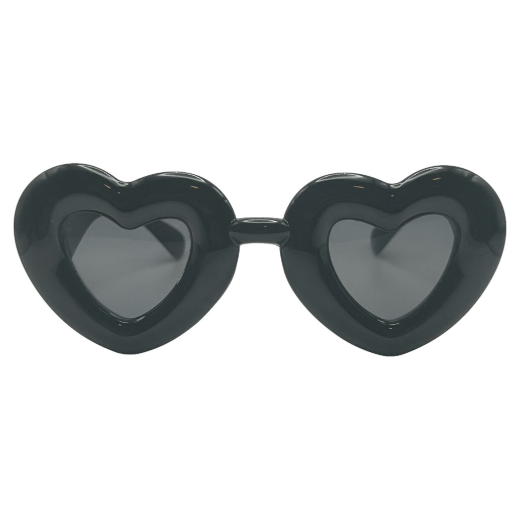 Black Novelty Heart Sunglasses