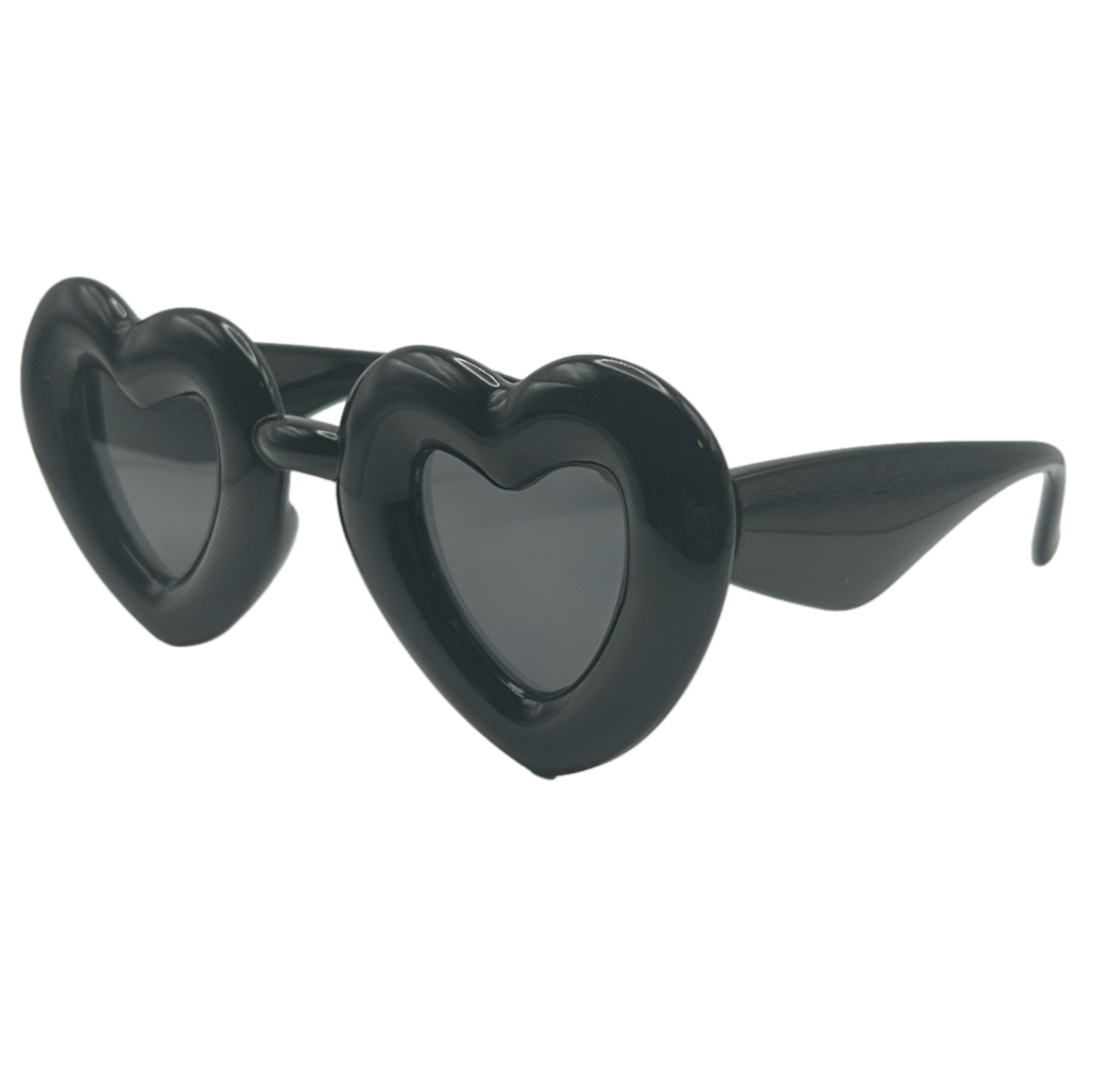 Black Novelty Heart Sunglasses