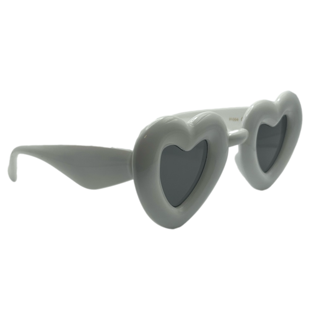 White Novelty Heart Sunglasses