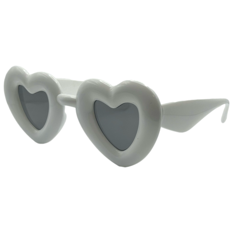 White Novelty Heart Sunglasses