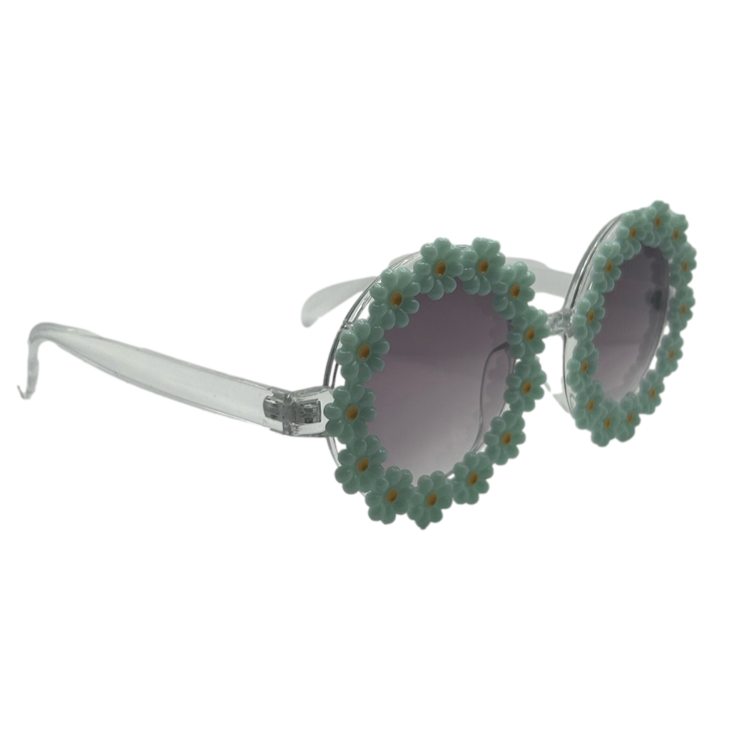 Round Green Flower Sunglasses