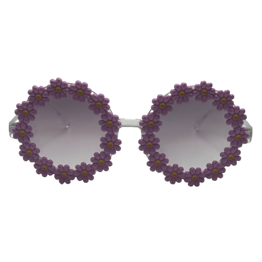Round Purple Flower Sunglasses