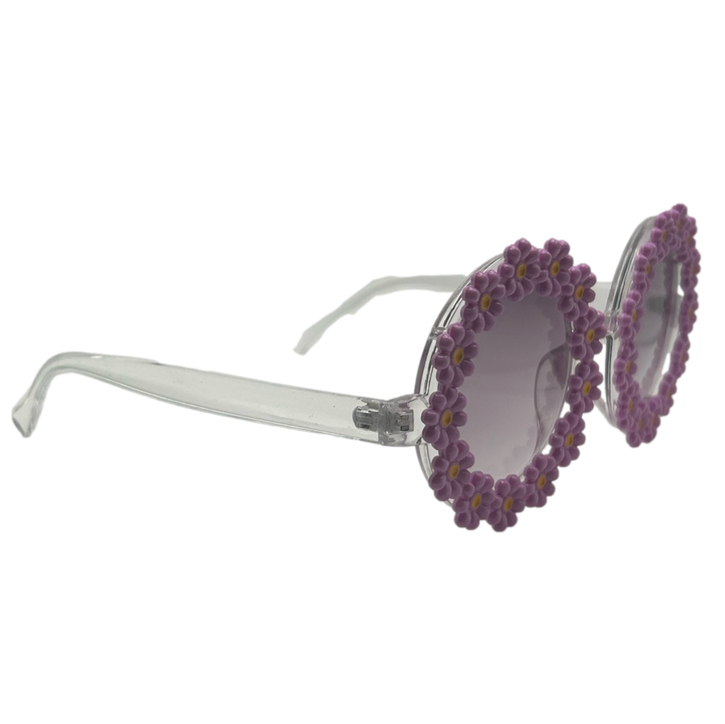 Round Purple Flower Sunglasses