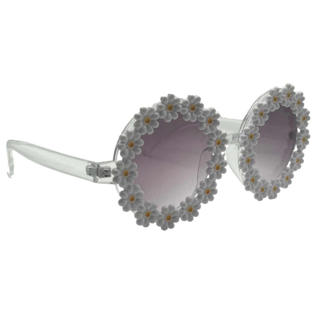 Round White Flower Sunglasses