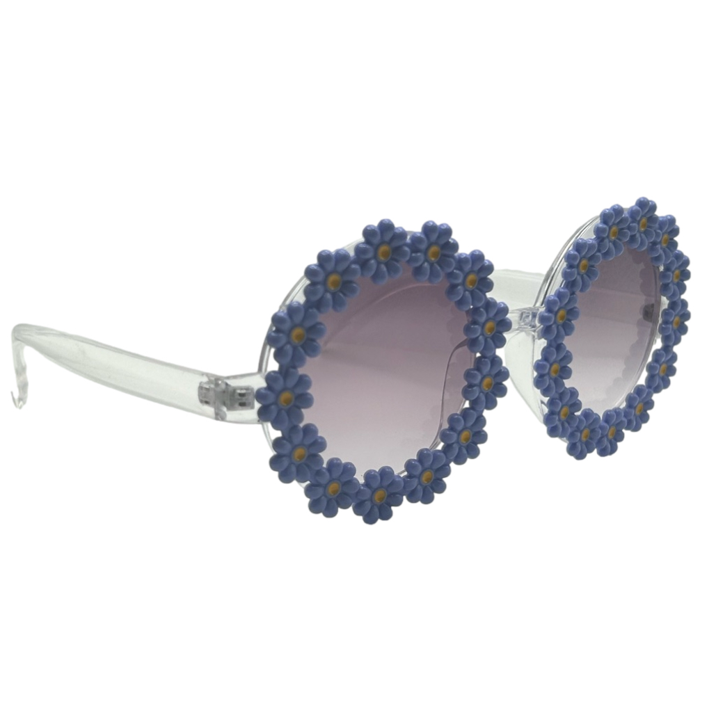 Round Purple Flower Sunglasses