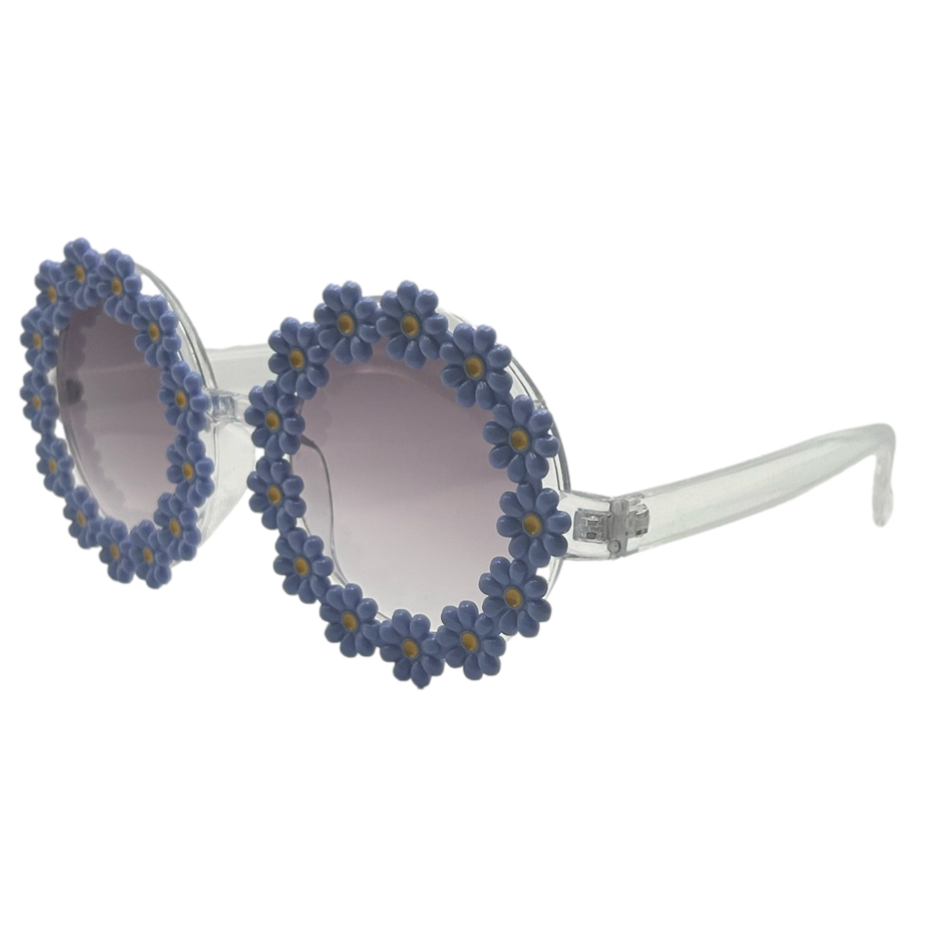 Round Purple Flower Sunglasses