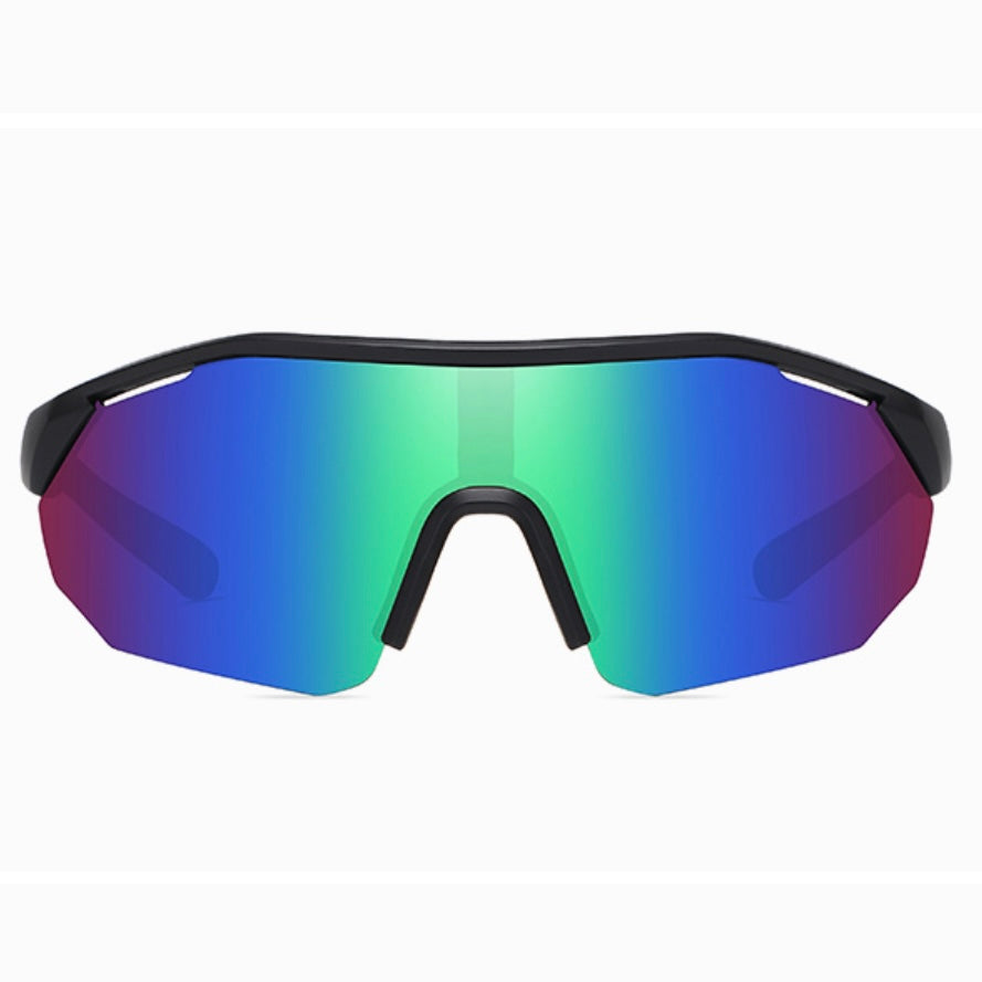 Black, Green & Blue Polarized Sport Sunglasses