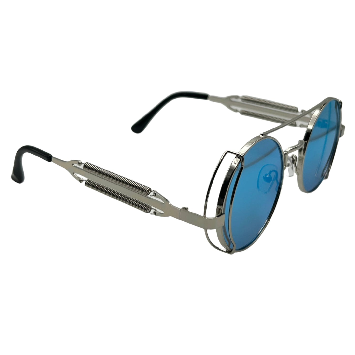 Silver/Green Circle Sunglasses