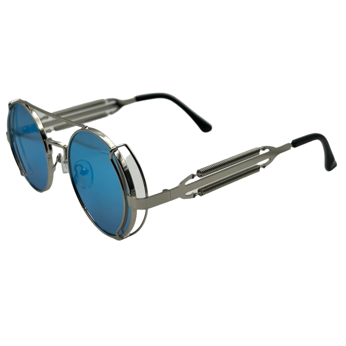 Silver/Green Circle Sunglasses