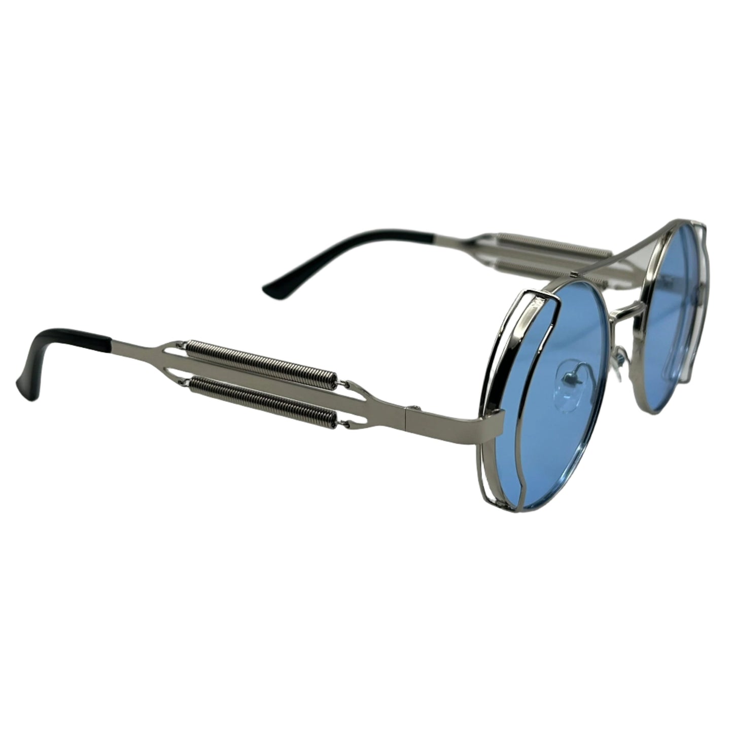 Silver/Blue Circle Sunglasses