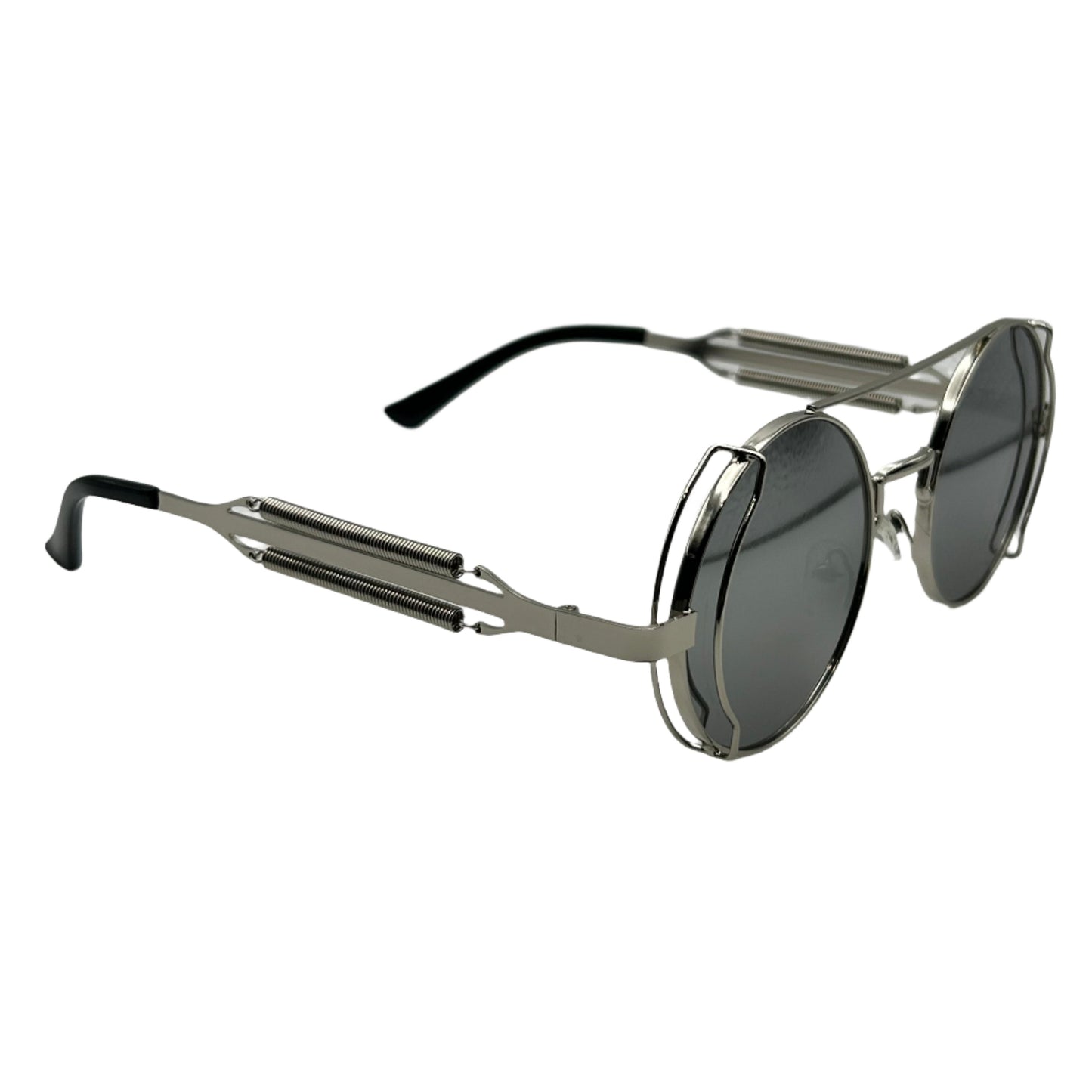 Silver Mirror Circle Sunglasses