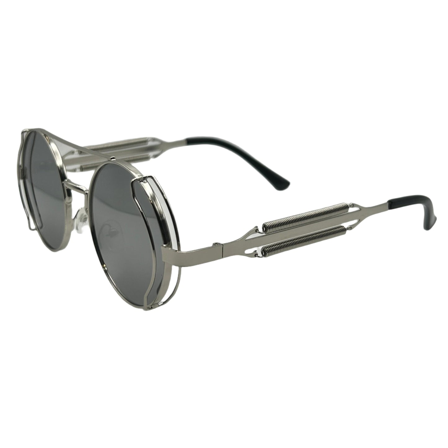 Silver Mirror Circle Sunglasses