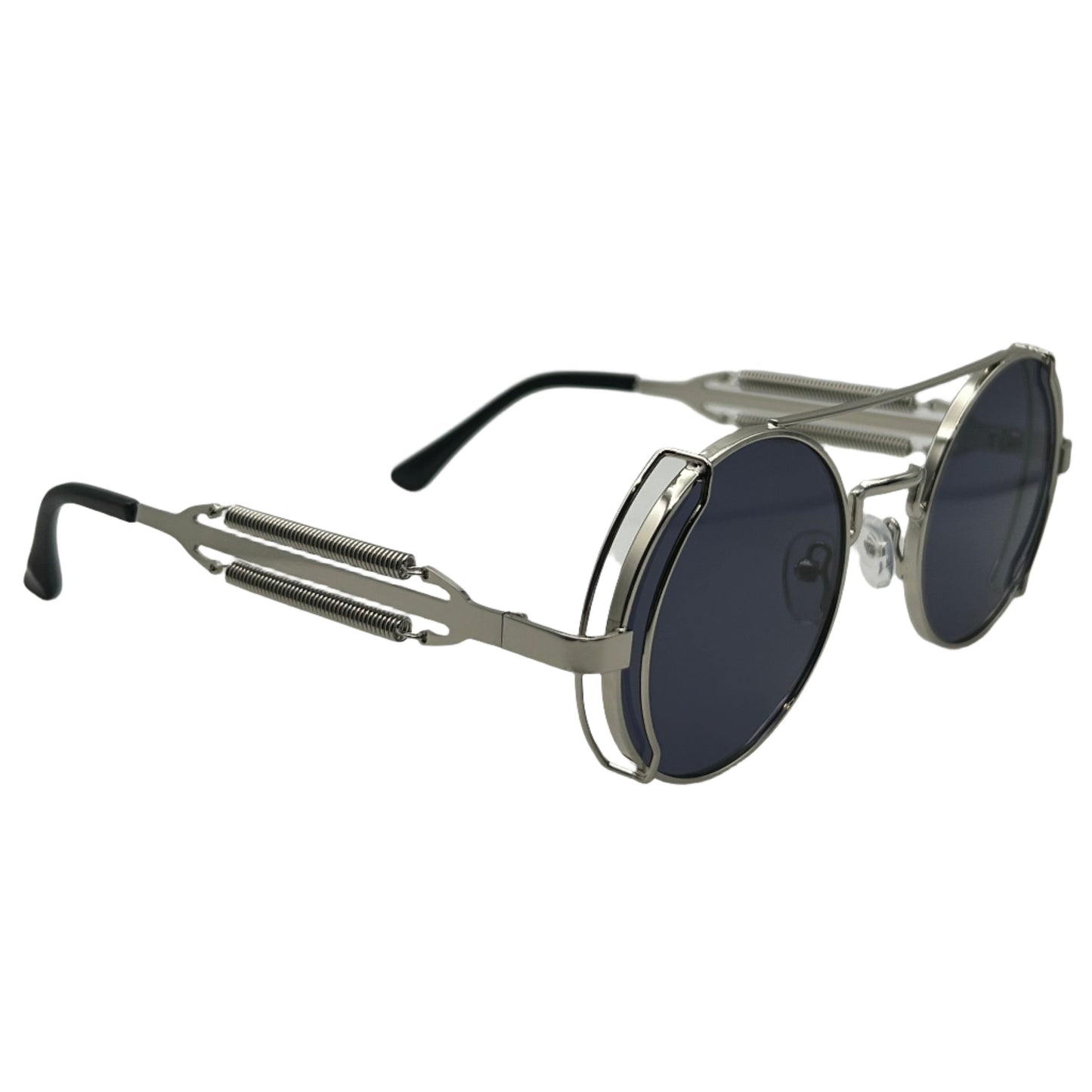 Silver/Black Circle Sunglasses