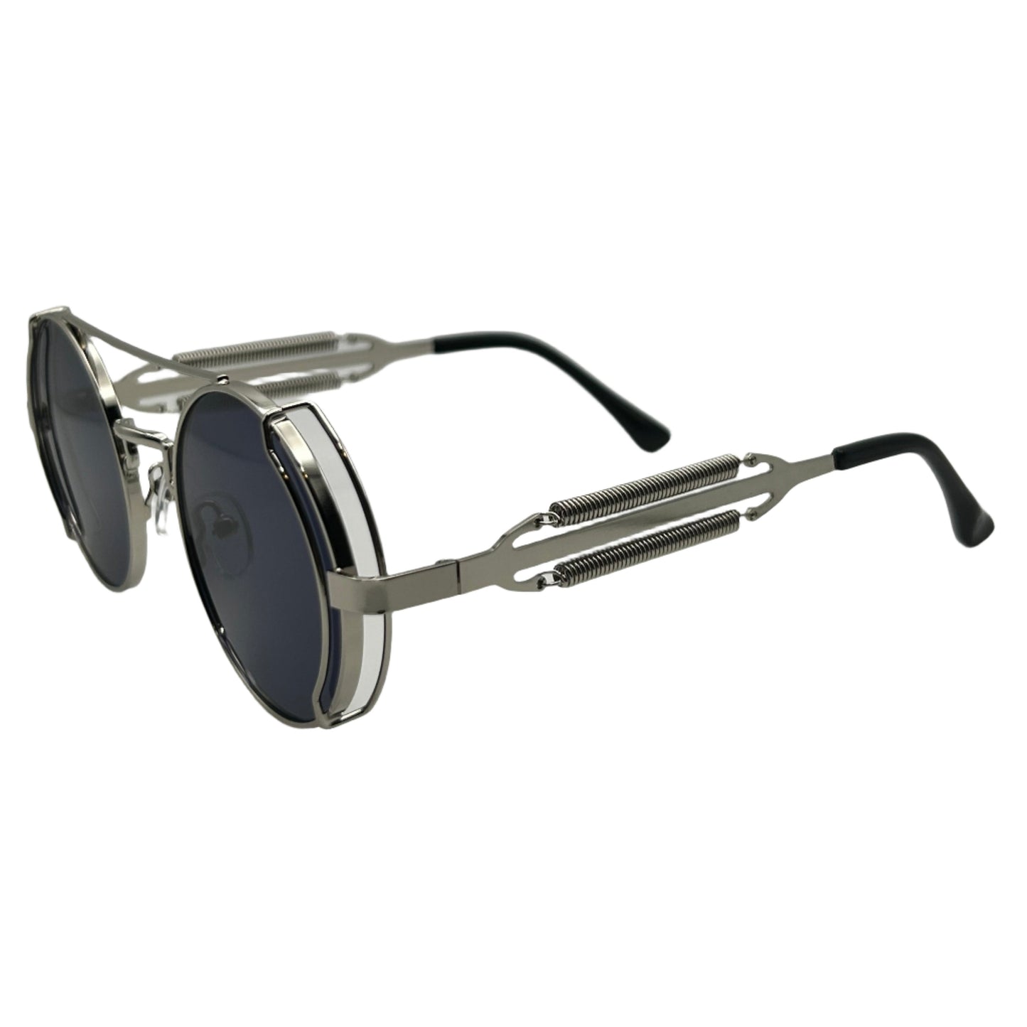Silver/Black Circle Sunglasses
