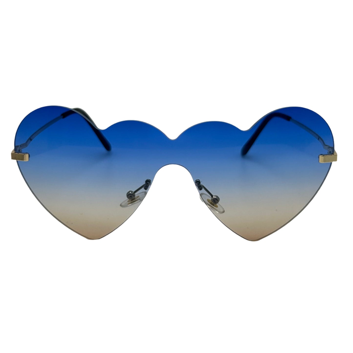 Blue & Tan Rimless Sunglasses
