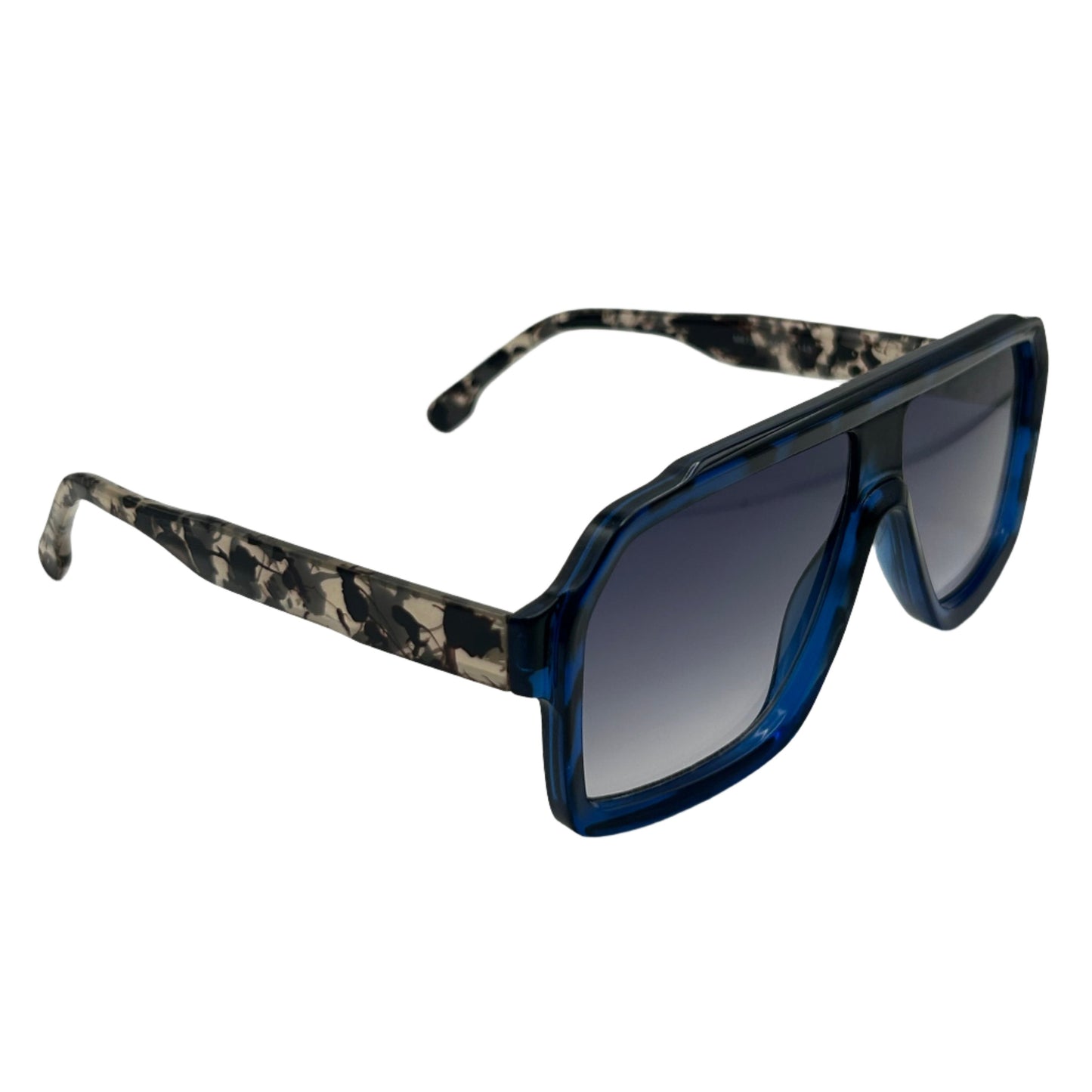 Blue Two Tone Square Lens Sunglasses