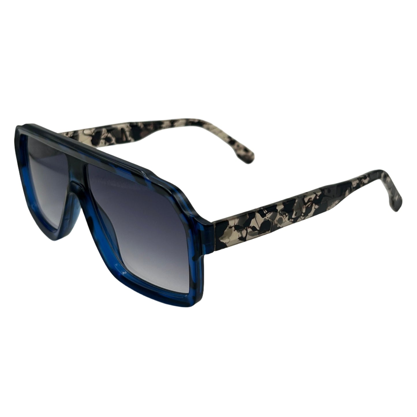 Blue Two Tone Square Lens Sunglasses