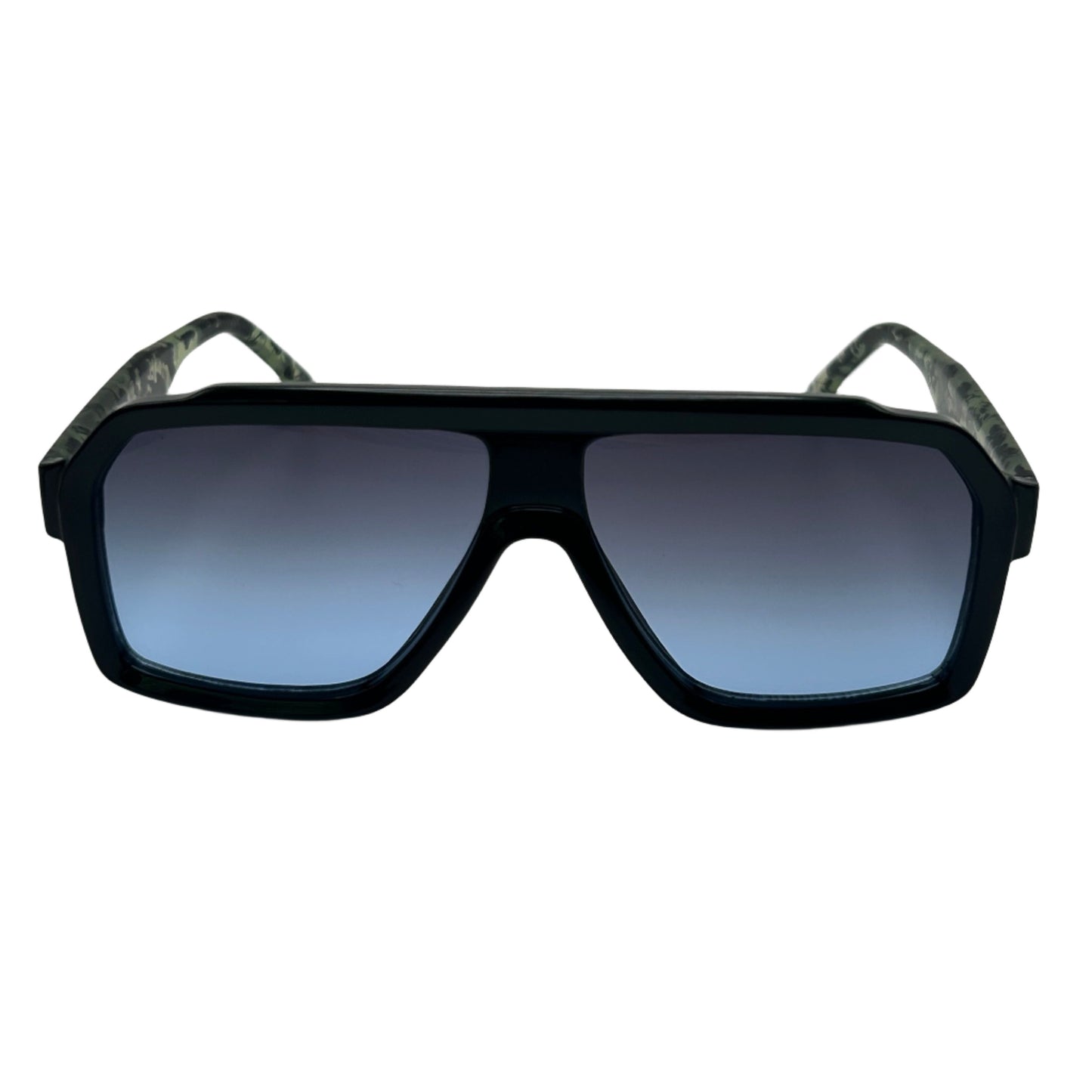 Blue Two Tone Square Lens Sunglasses