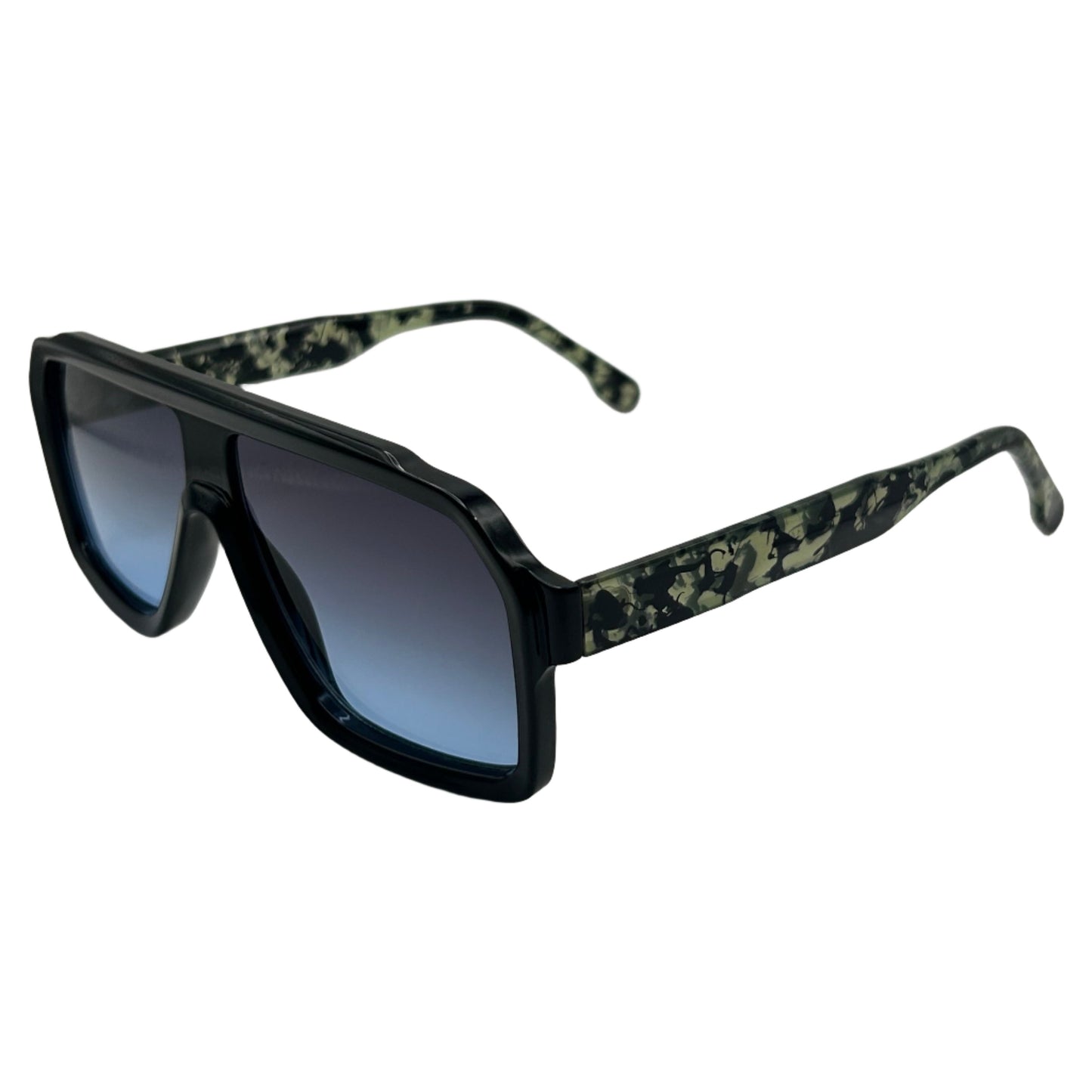 Blue Two Tone Square Lens Sunglasses