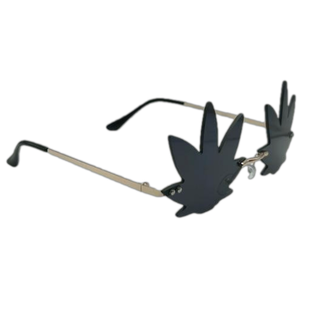 Black Weed Leaf Novelty Sunglasses
