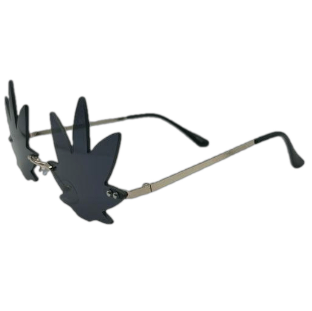 Black Weed Leaf Novelty Sunglasses