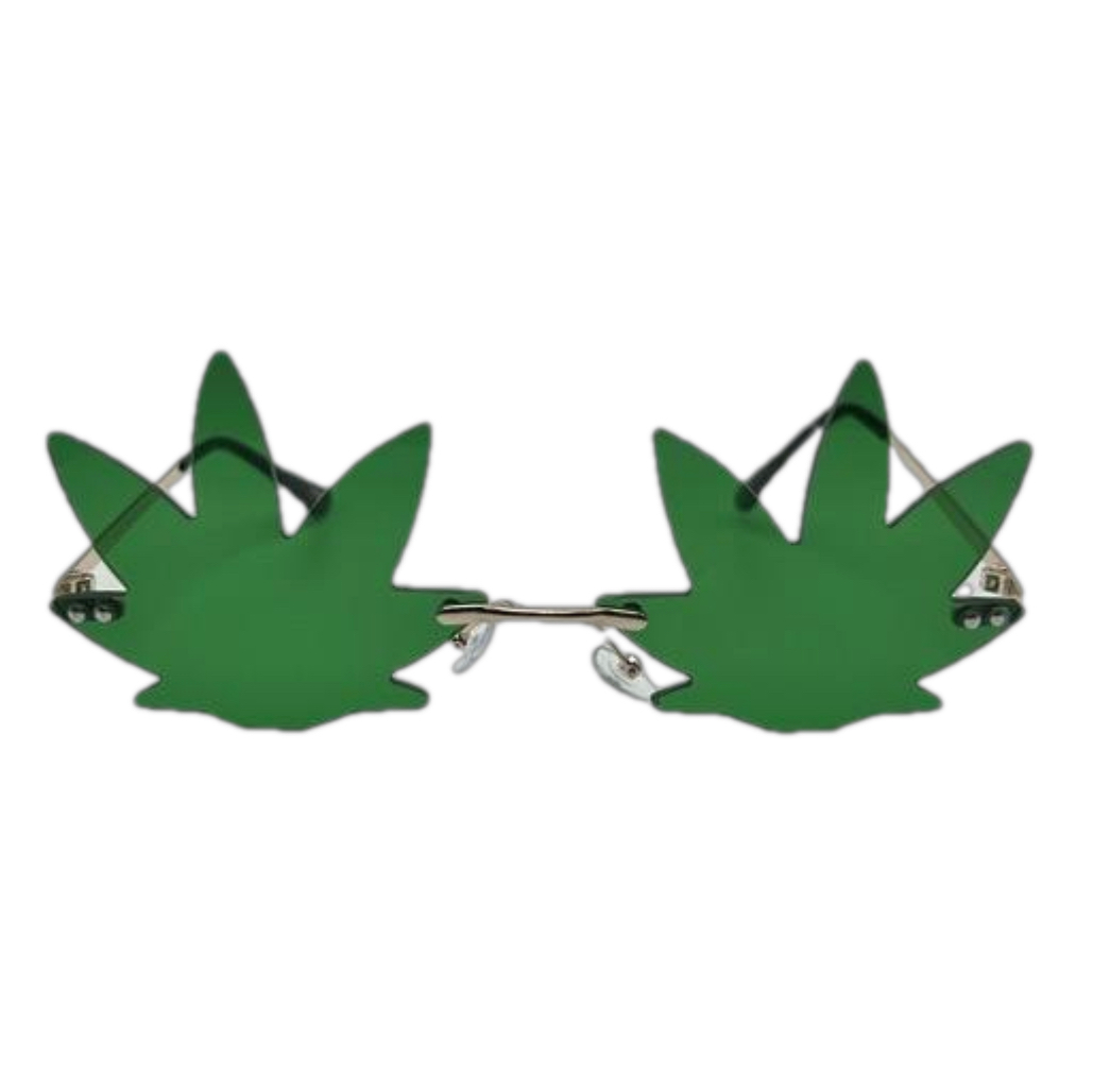 Green Weed Leaf Novelty Sunglasses