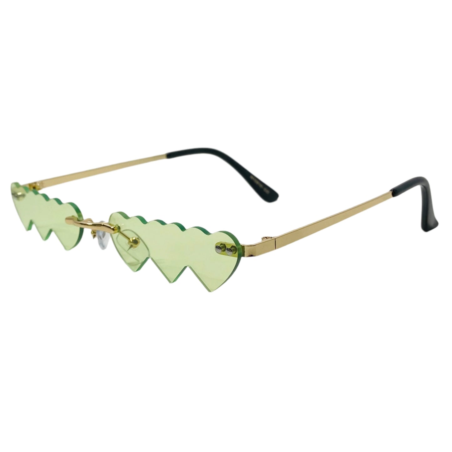 6080 (C) | Triple Heart Rimless Novelty Sunglasses
