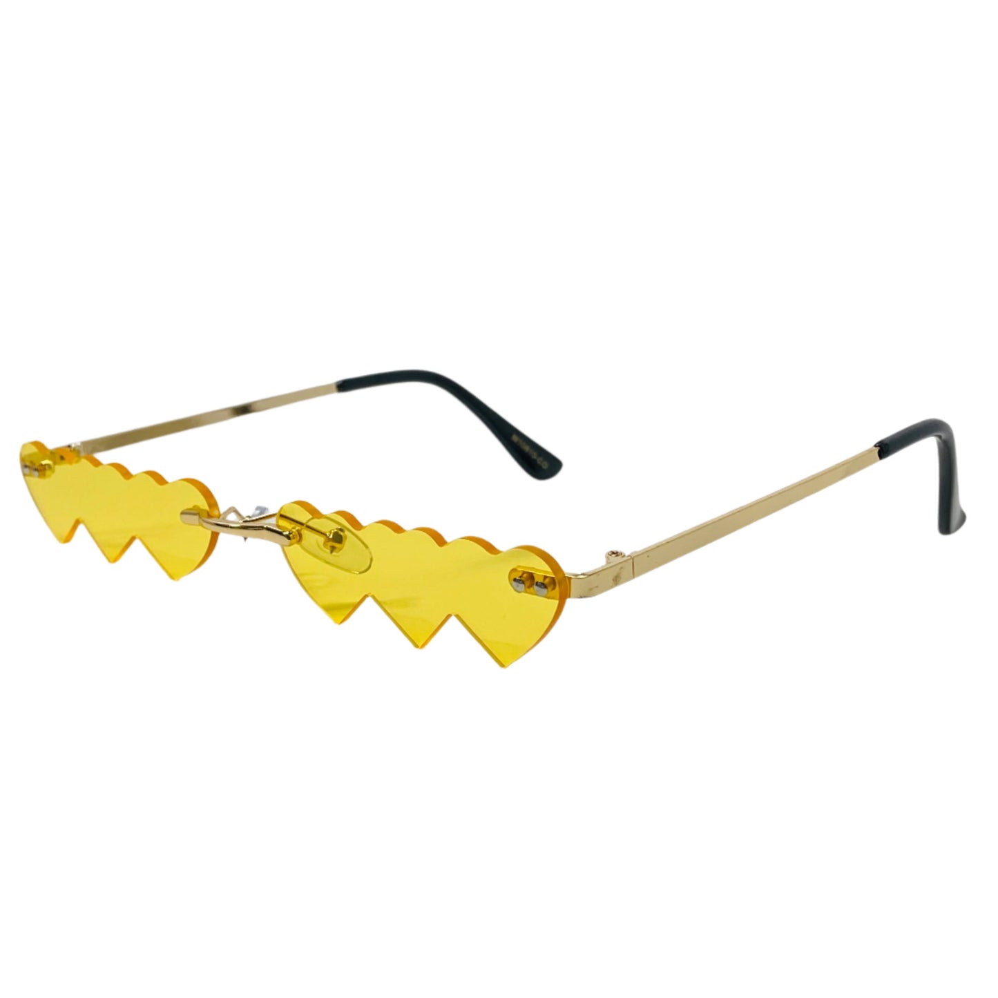 6080 (C) | Triple Heart Rimless Novelty Sunglasses