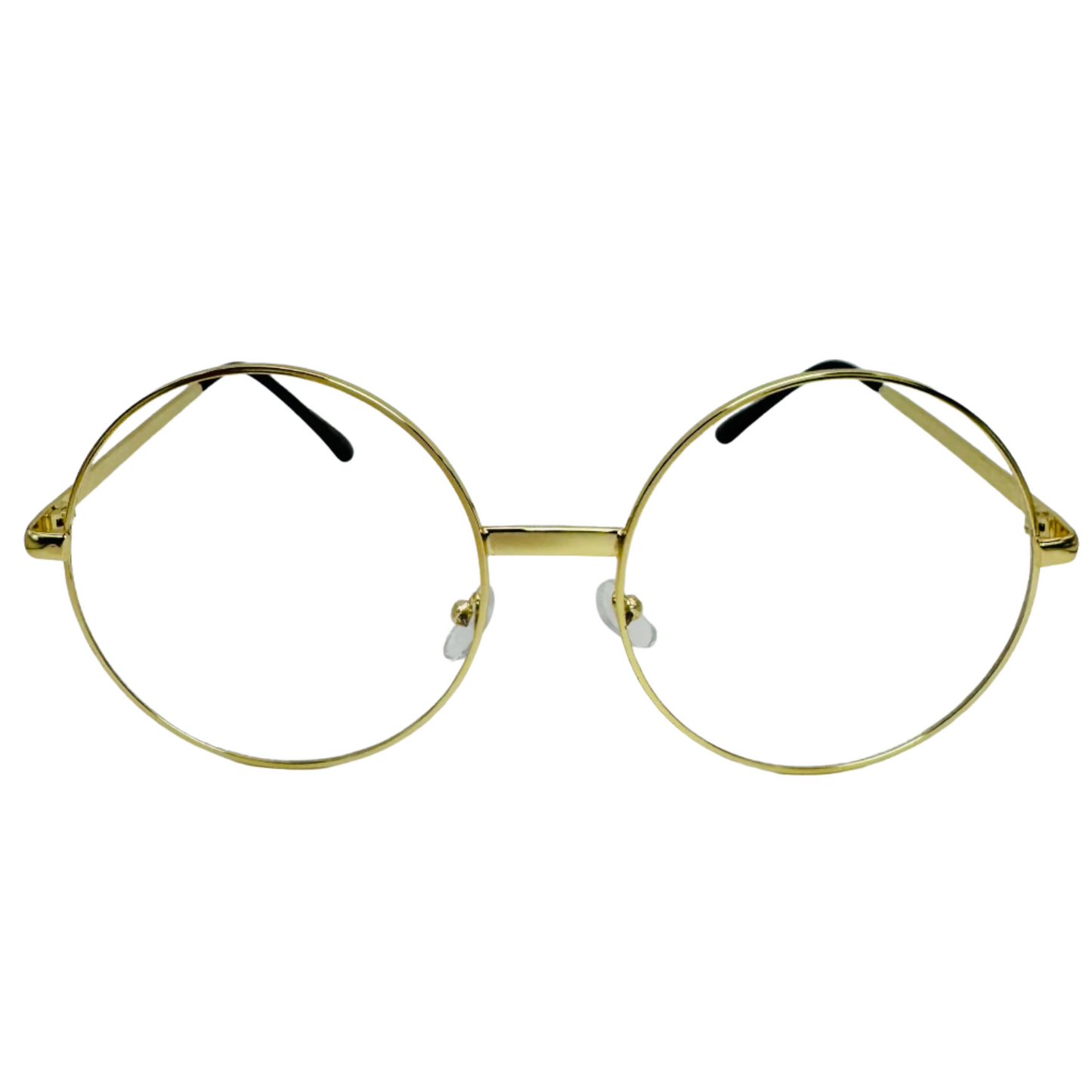Gold Clear Lens Circle Glasses - Non Prescription