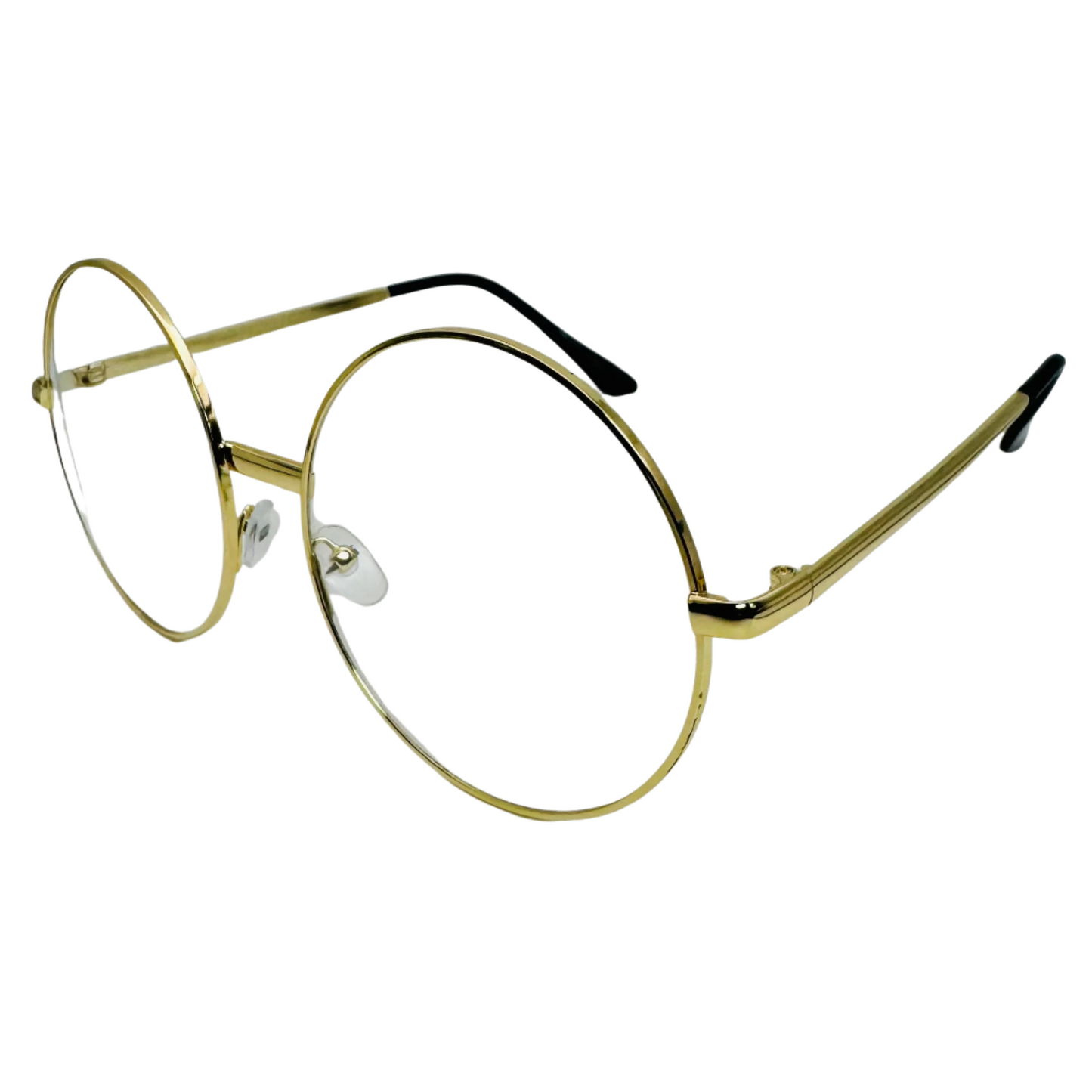 Gold Clear Lens Circle Glasses - Non Prescription