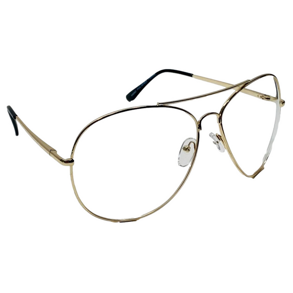 6087 | Oversize Clear Lens Aviator Glasses