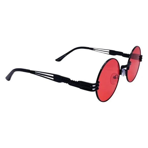 6146 | Round Steampunk Sunglasses with Spring Accents