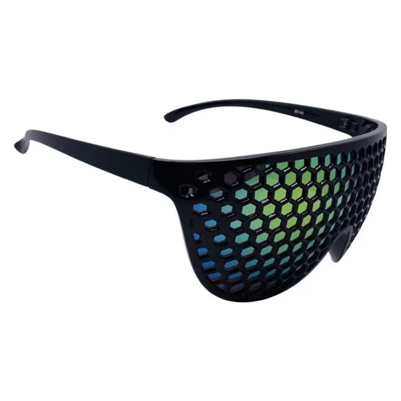 Black/Rainbow Wrap Shield Sunglasses