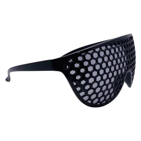 Black Wrap Shield Sunglasses