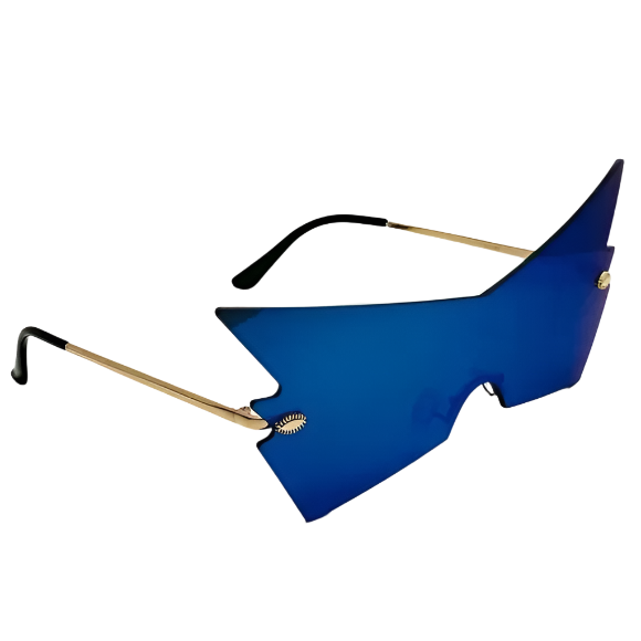 Blue Mirror Lens Shield Sunglasses
