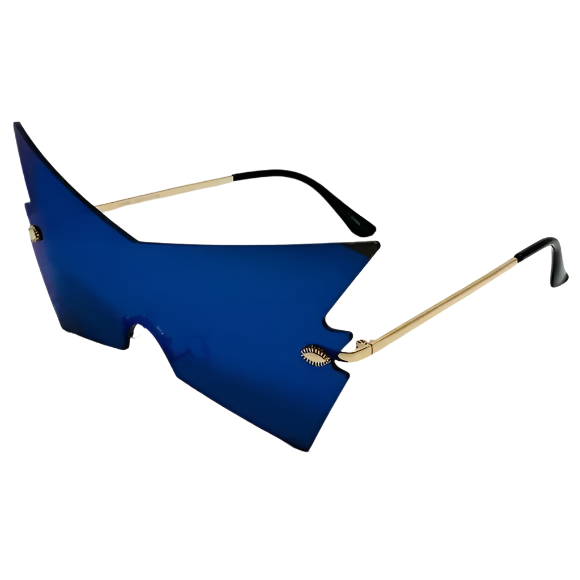 Blue Mirror Lens Shield Sunglasses