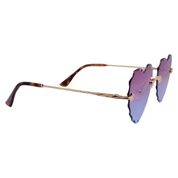 Purple/Pink Rimless Heart Sunglasses