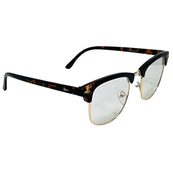 6096 | Clear Lens Half Frame Blue Light Glasses - Non-Prescription