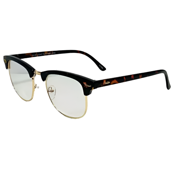 6096 | Clear Lens Half Frame Blue Light Glasses - Non-Prescription