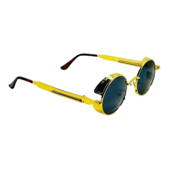 6094 | Round Steampunk Sunglasses with Spring Accents