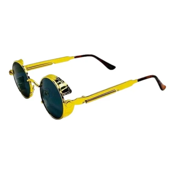 6094 | Round Steampunk Sunglasses with Spring Accents