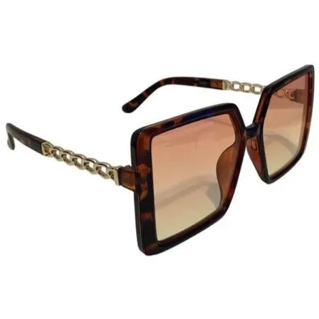 Tortoise Ladies Sunglasses with Metal Accented Arms