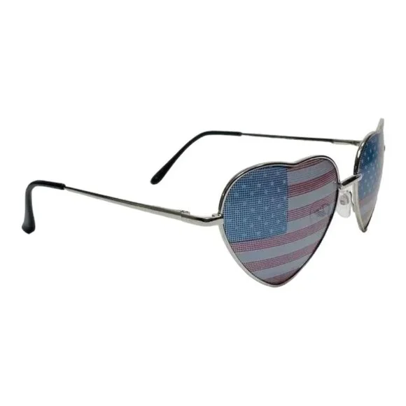 USA Flag Heart Novelty Sunglasses