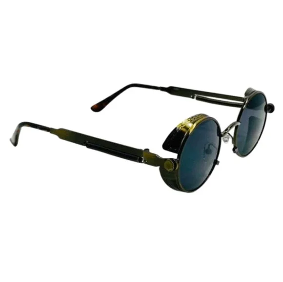 6094 | Round Steampunk Sunglasses with Spring Accents