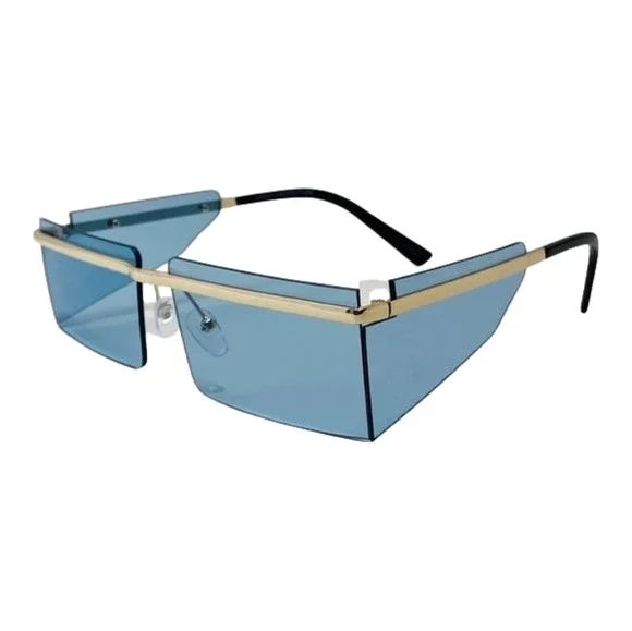 6113 | Rimless Rectangle Sunglasses with Side Blinders (CLEARANCE)