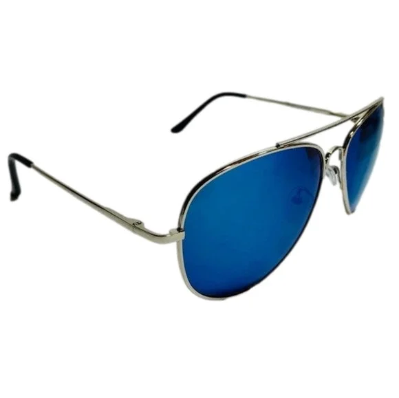 (C) 6004 | Blue Mirror Aviator Sunglasses